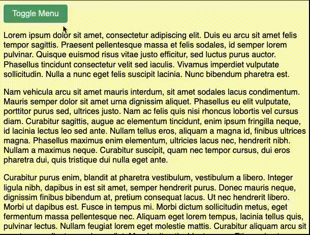 Example of HTML Popover used as an offscreen navigation menu
