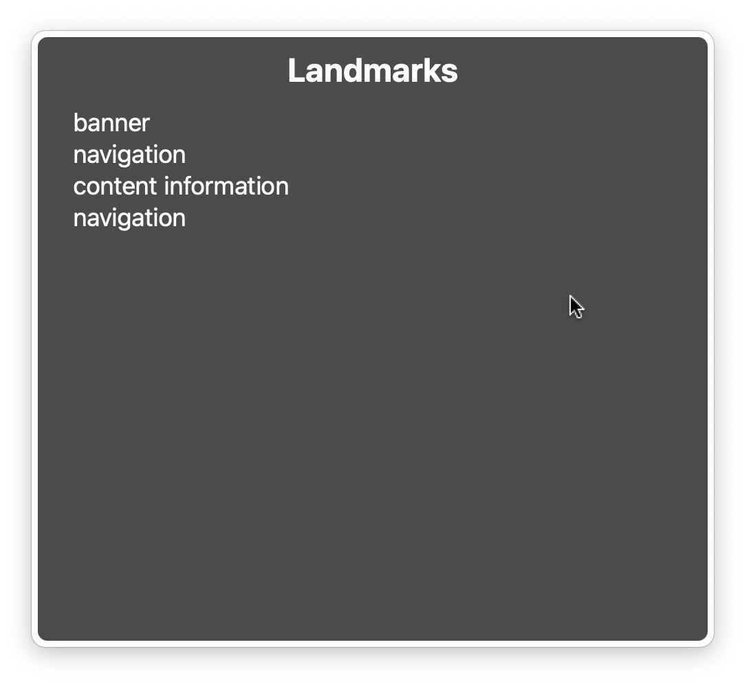 banner, navigation, content information, navigation