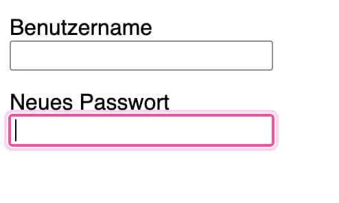 Username and New Password input fields. Firefox doesn't suggests an auto-generated password.